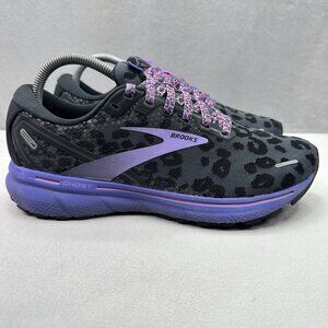 Womens Size 9 (B) Brooks Ghost 14 Shoes Black Leopard Athletic Running Sneakers